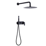 Matte Black Concealed Shower System with Rain Shower and Hand Shower