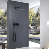 Matte Black Concealed Shower System with Rain Shower and Hand Shower