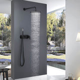 Matte Black Concealed Shower System with Rain Shower and Hand Shower