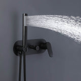 Matte Black Concealed Shower System with Rain Shower and Hand Shower