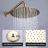 Wall Mount Shower Faucet with Separate Hot and Cold Handles Brushed Gold RB0875