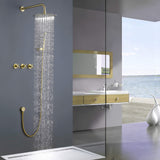 Wall Mount Shower Faucet with Separate Hot and Cold Handles Brushed Gold RB0875