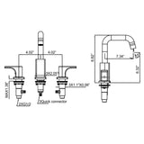 Two Handle 8 Inch Widespread Bathroom Sink Faucet RB0889