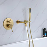 Wall-Mounted Tub Filler with Integrated Handheld Shower