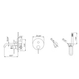 Wall-Mounted Tub Faucet with Hand Shower & 360° Swivel Spout