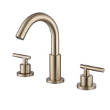 widespread bathroom sink faucet brushed gold deck mounted