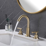 Deck Mount Two Handle Matte Black Widespread Bathroom Faucet RB0763