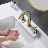 Deck Mounted Two Handle Matte Black Widespread Bathroom Faucet RB0763