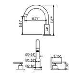 deck mounted sink faucet size