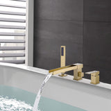 Single Handle Deck-Mounted Tub Filler with Hand Shower and Certified Valve