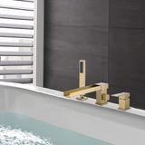 Single Handle Deck-Mounted Tub Filler with Hand Shower and Certified Valve