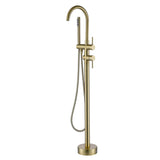 Freestanding Tub Filler with Handheld Shower Wand and Minimalist Design