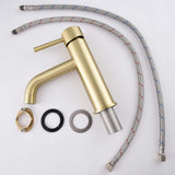 Minimalist Brass Bathroom Faucet Modern Single-Handle Tap