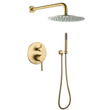 Wall-Mounted Shower Faucet Set with Round Rain Head and Balance Valve