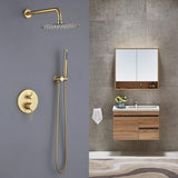 Wall-Mounted Shower Faucet Set with Round Rain Head and Balance Valve
