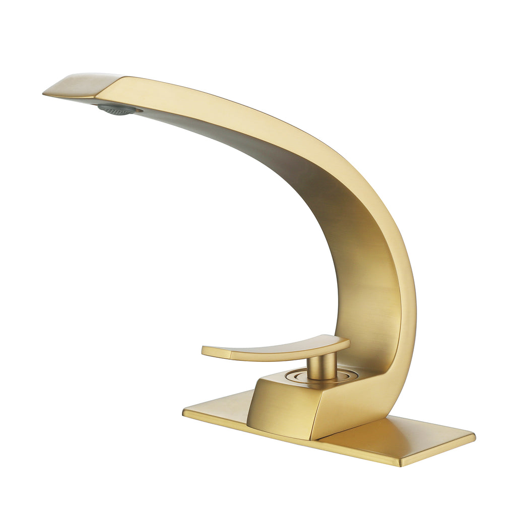 Arc Spout Single Lever Faucet for Deck-Mount Install