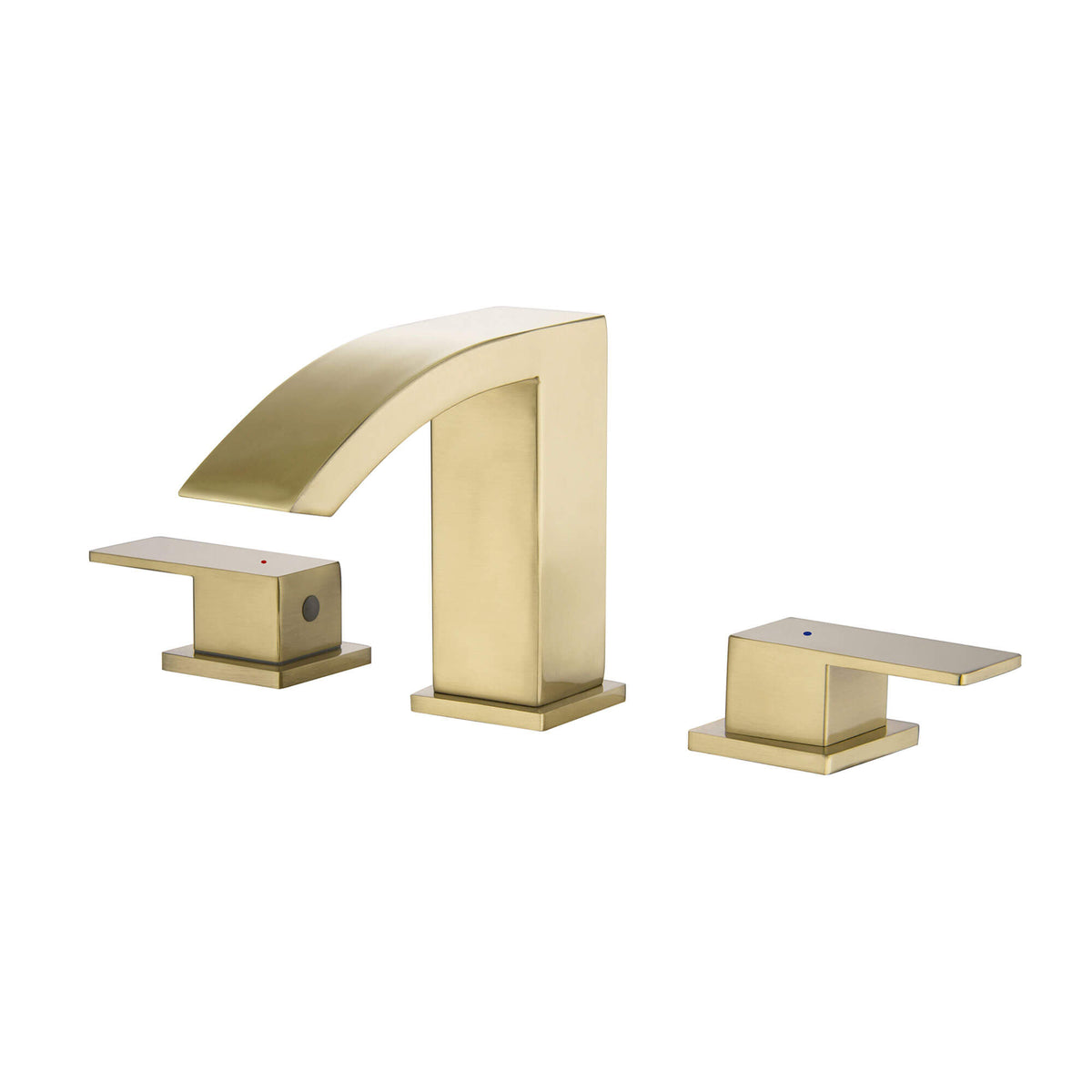 3-Hole Widespread Waterfall Bathroom Faucet with Dual Handles