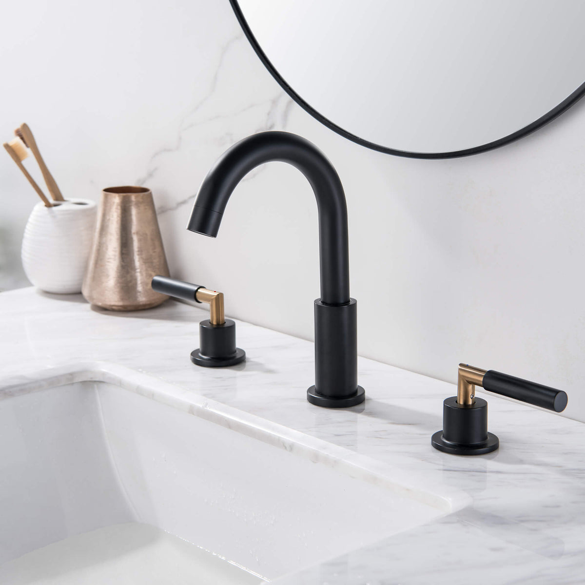 Widespread 3-Hole Bathroom Sink Faucet for Modern Vanities