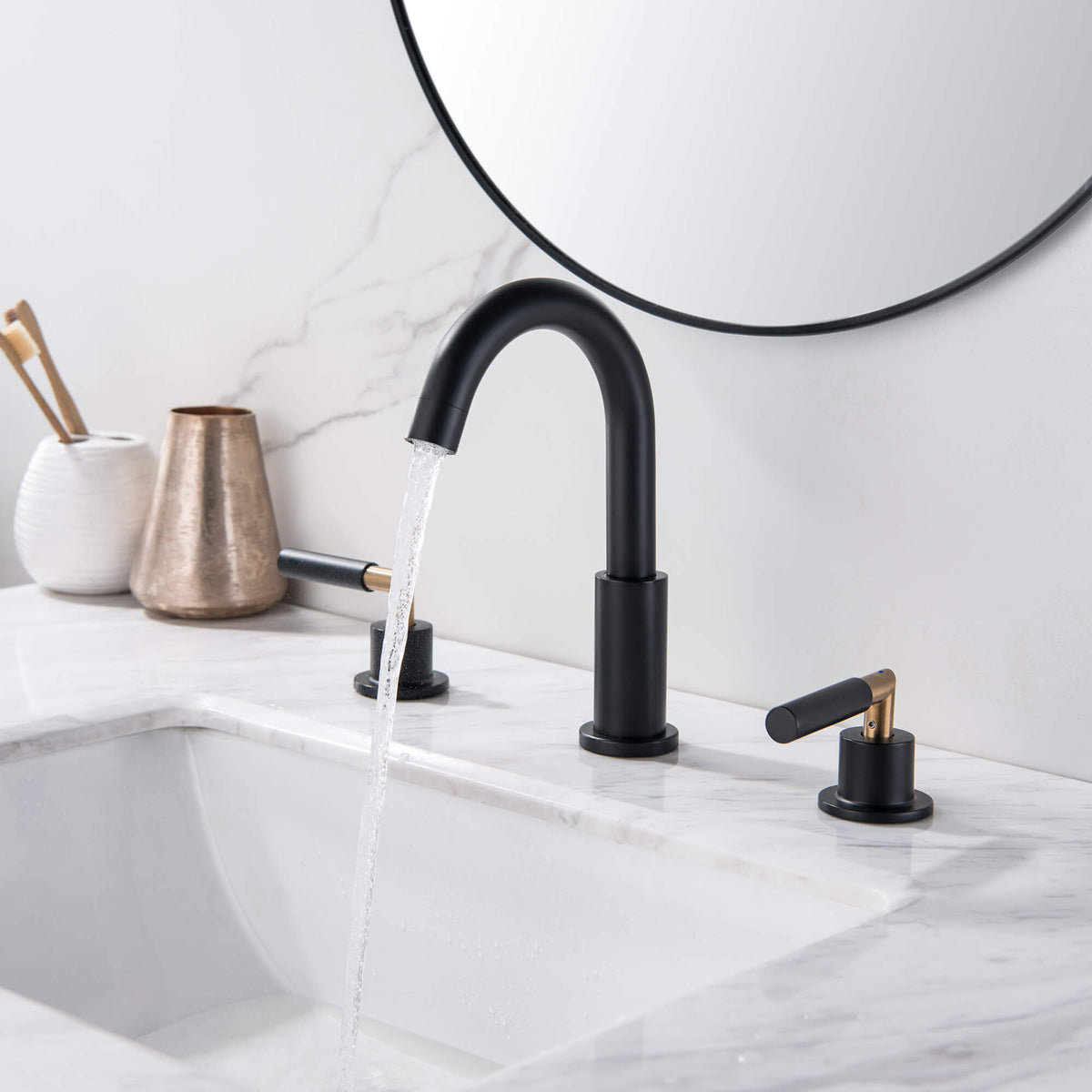 Widespread 3-Hole Bathroom Sink Faucet for Modern Vanities