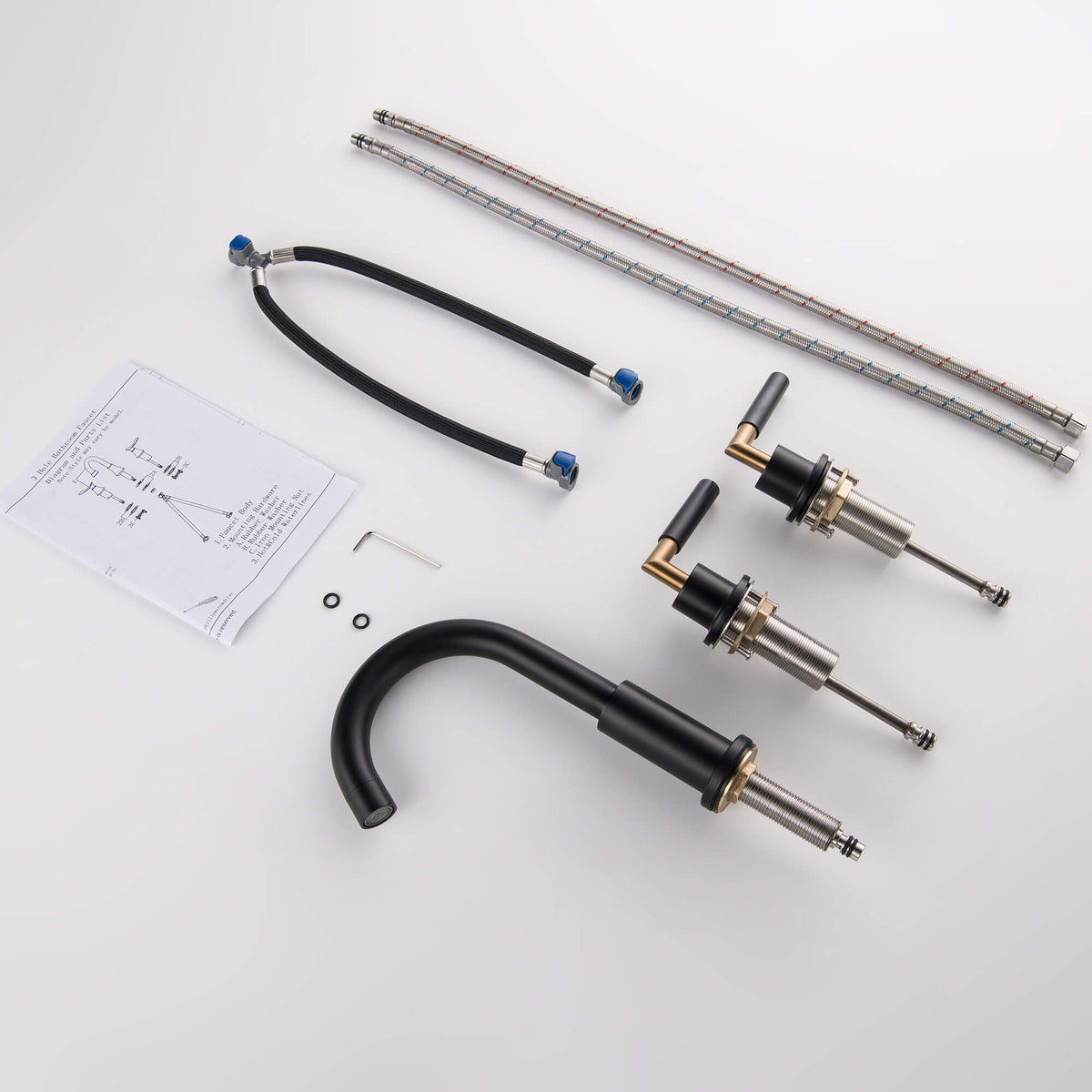 Widespread 3-Hole Bathroom Sink Faucet for Modern Vanities