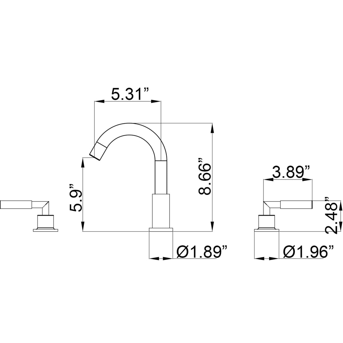 Widespread 3-Hole Bathroom Sink Faucet for Modern Vanities