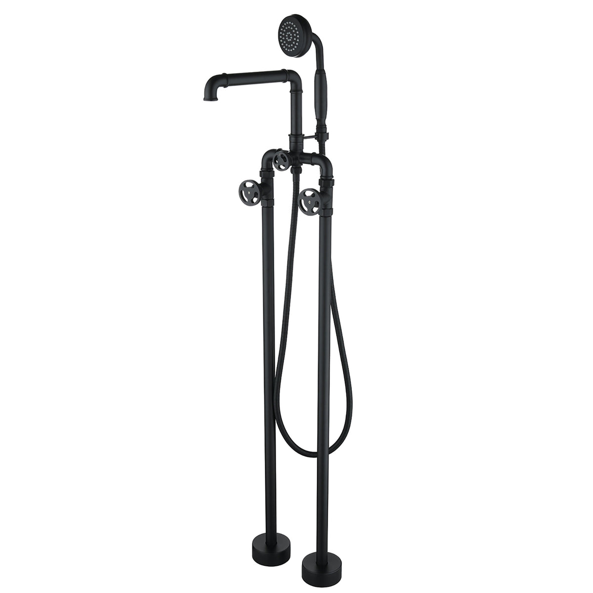 Steampunk Freestanding Tub Filler with Hand Shower