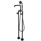 Matte Black Freestanding Tub Faucet Clawfoot Industrial Tub Faucet with Hand Shower RB0992