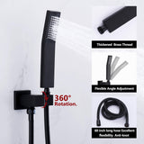 Wall Mount Rainfall Shower System Matte Black Shower Faucet RB1016