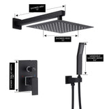 Wall Mount Rainfall Shower System Matte Black Shower Faucet RB1016