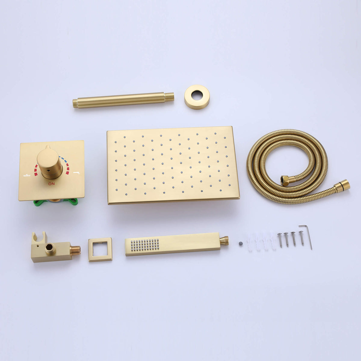 Ceiling-Mounted Shower System with Rainfall Shower Head and Handheld Shower