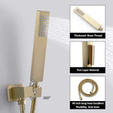 Concealed Ceiling Mounted Single Handle Brushed Gold Shower Faucet Set RB1022