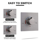 Concealed Ceiling-Mounted Single Handle Brushed Nickel Shower Faucet Set