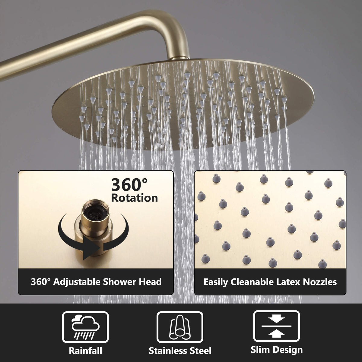 3-Function Exposed Tub Shower System with 3-Mode Hand Shower