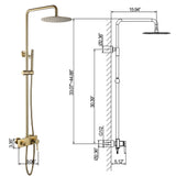 Wall Mount 3-Function Complete Shower System with Rough-In Valve RB1039