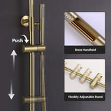 Wall Mount Brushed Gold 3-Function Exposed Bathroom Shower System RB1042