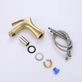 Architectural Brushed Gold Single-Hole Bathroom Faucet