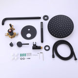 Wall-Mounted Shower Faucet Set with Round Rain Head and Balance Valve