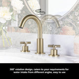 3-Piece Faucet Set with Arched Spout and Cross Knobs
