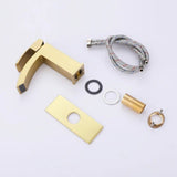 Flat Spout Mixer Tap with Single Lever for Bathroom Sink