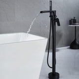 Freestanding Bathtub Faucet with Handheld Shower Floor Mounted Tub Filler Mixer