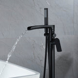 Freestanding Bathtub Faucet with Handheld Shower Floor Mounted Tub Filler Mixer