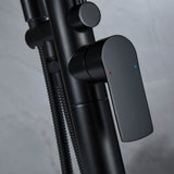 Freestanding Bathtub Faucet with Handheld Shower Floor Mounted Tub Filler Mixer