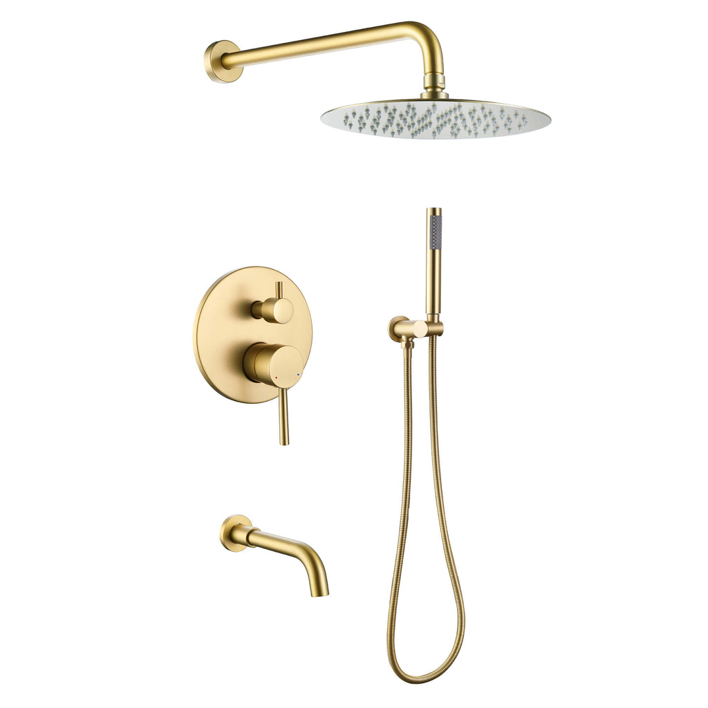 wall mounted shower system brushed gold