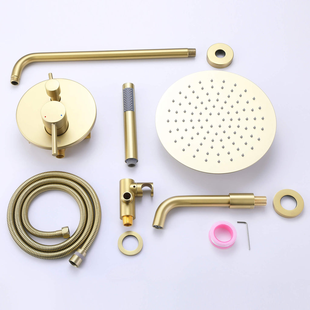 accessorie list of shower combo set brushed gold