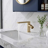 Extended Straight Spout Faucet with Minimalist Handle