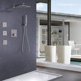 Rainfall Thermostatic Shower System with 3 PCS Body Jets Brushed Gold RB1111