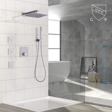 Thermostatic Shower System with Body Jets Square Rainfall Shower Head RB1112