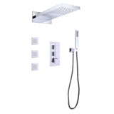 Thermostatic Rain Shower System with 3 Body Jets & Handheld
