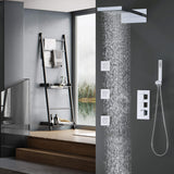 Thermostatic Rain Shower System with 3 Body Jets & Handheld