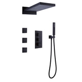 Thermostatic Rain Shower System with 3 Body Jets & Handheld